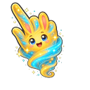 Yellow Blue Cosmic Bunny Wind Pointer
