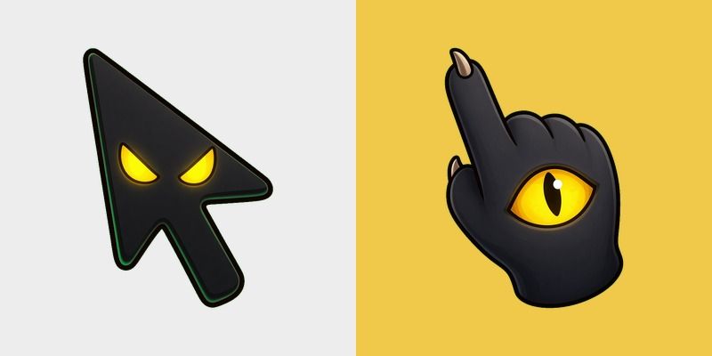 Yellow Eyes Black Cat Cursor | Custom Cursors Planet