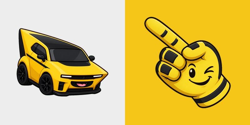 Yellow Super Bee Charger custom cursor pack preview for Chrome, Edge and Windows